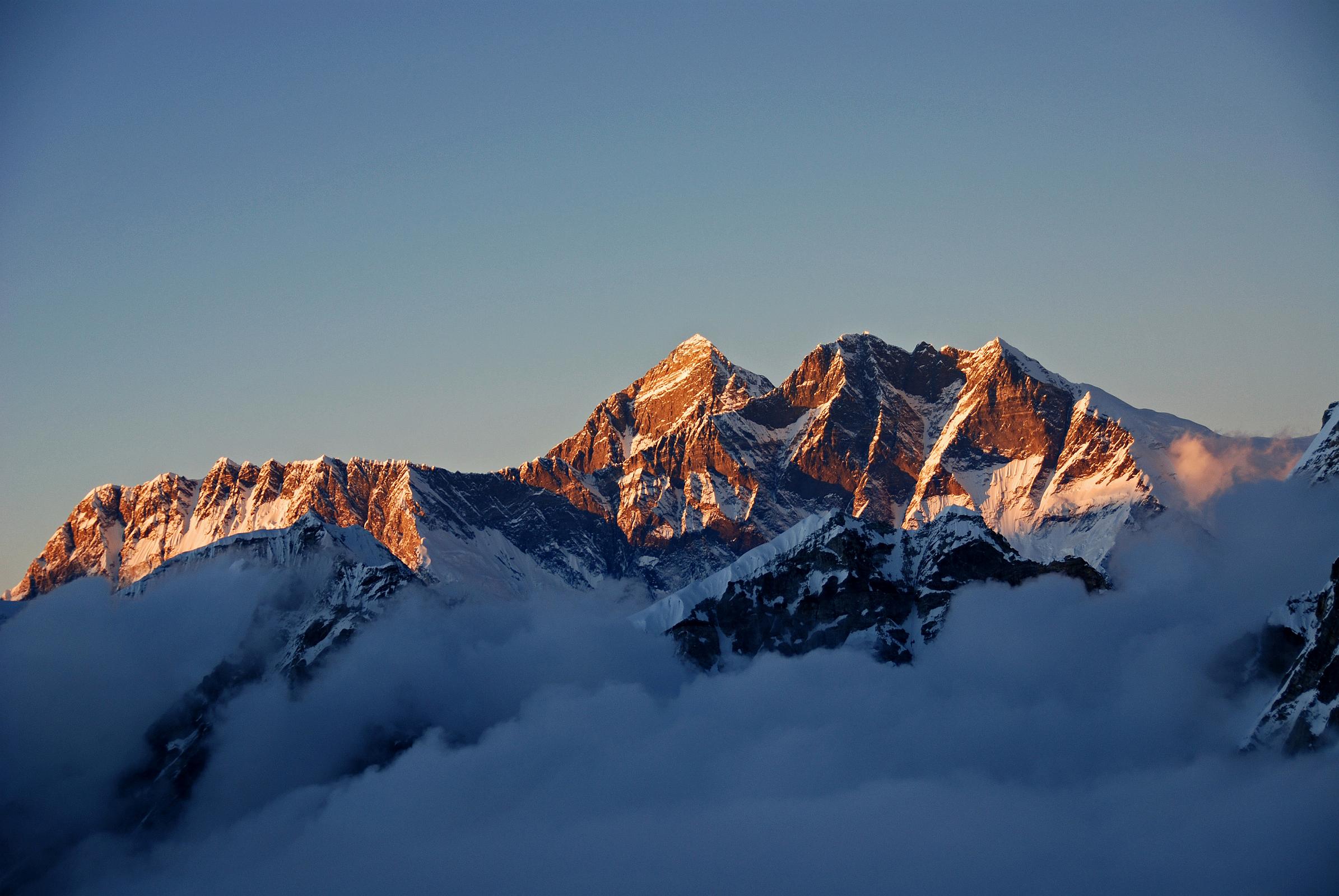 12 20 Nuptse, Everest, Lhotse South Face, Lhotse, Lhotse Middle, Lhotse Shar From Mera High Camp At Sunset